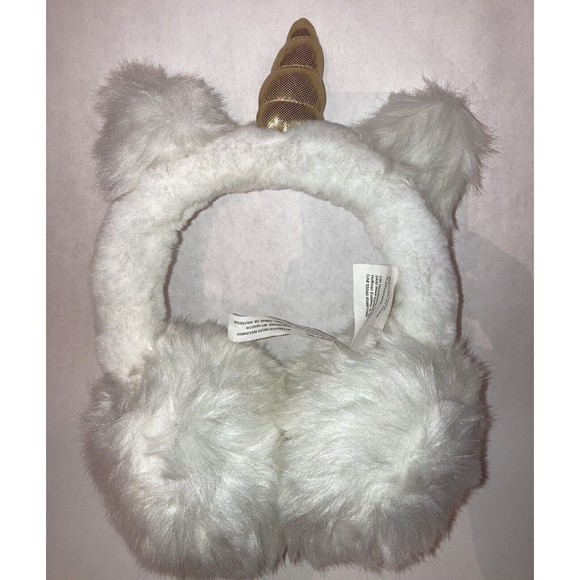 Claire’s Accessories Claires Fuzzy Sparkle Ear Muffs Whitegold